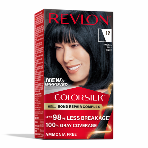 REVLON ColorSilk Permanent Hair Color with Bond Repair Complex - 12 Natural Blue Black