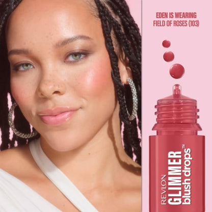 REVLON Glimmer Blush Drops Liquid Cheek Color - 103 Field of Roses
