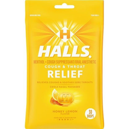 HALLS COUGH LZ 1.8MG 30 HNY