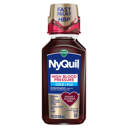 Vicks Nyquil Cold & Flu 8oz High Blood Pressure