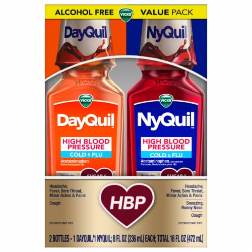Vicks Nyquil Cold & Flu 8oz High Blood Pressure