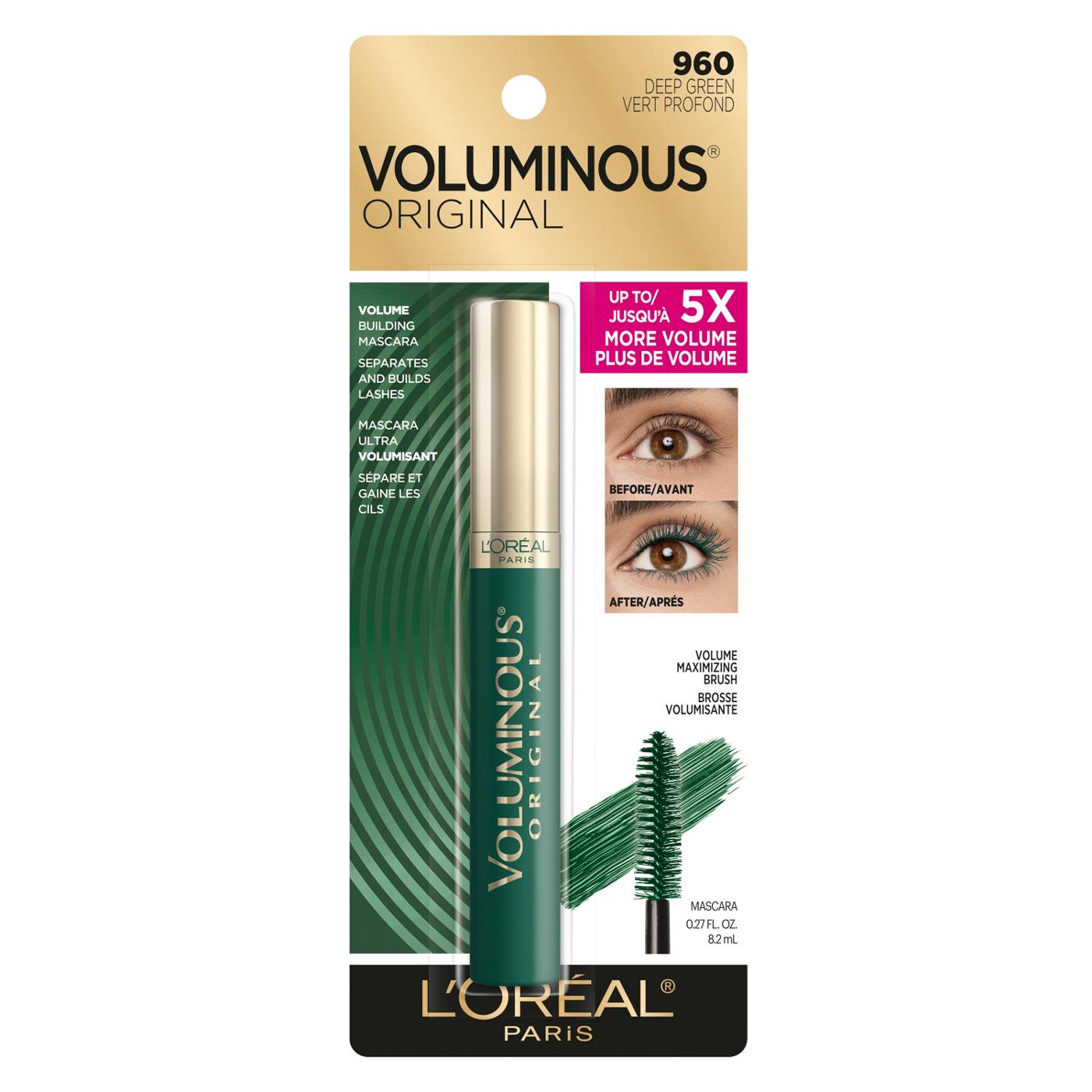 L'ORÉAL PARIS Voluminous Original Waterproof Bold Eye Mascara, 395 Waterproof Carbon Black, 0.28 fl. oz.