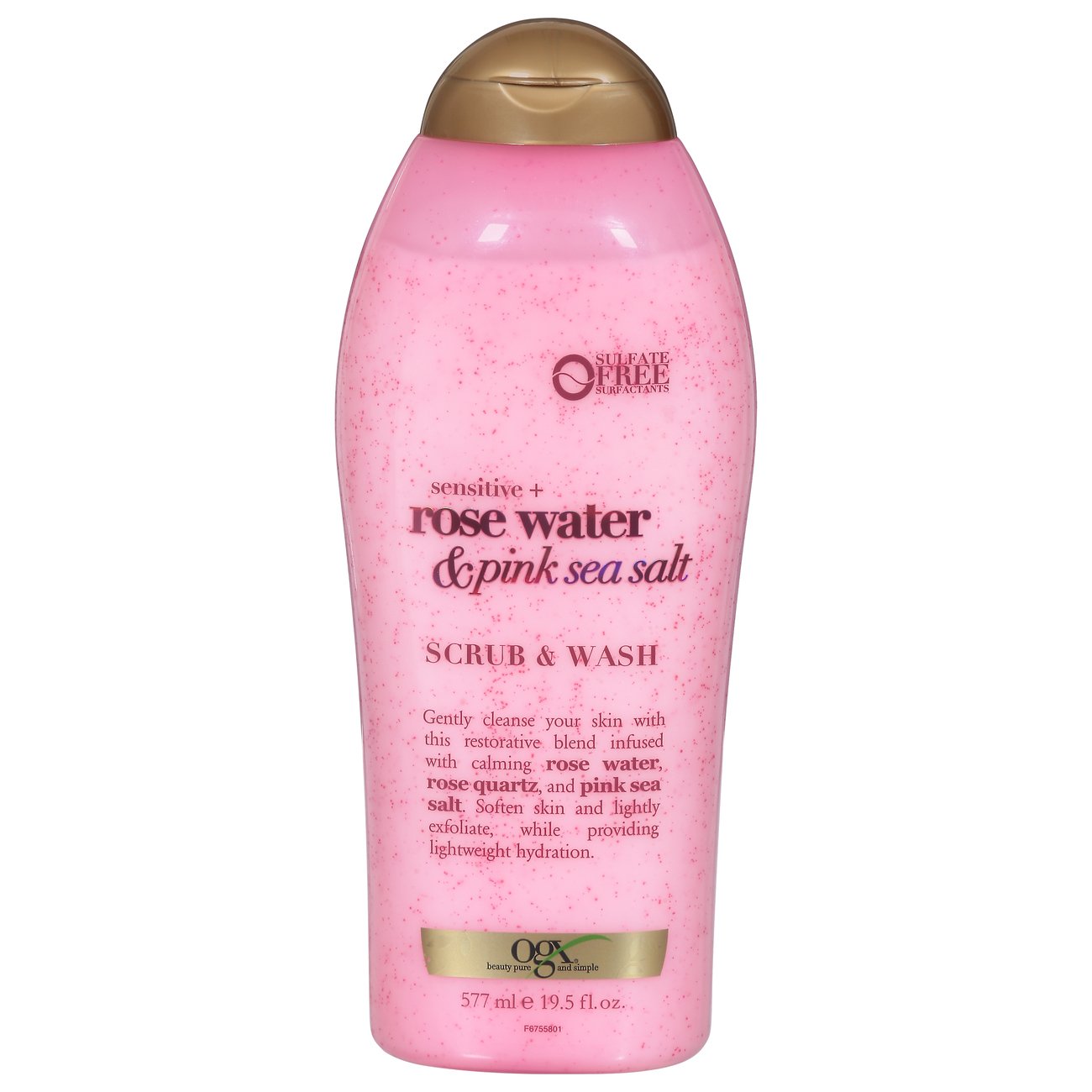 Ogx Body Scrub & Wash Rose Water & Pink Sea Salt 19.5oz