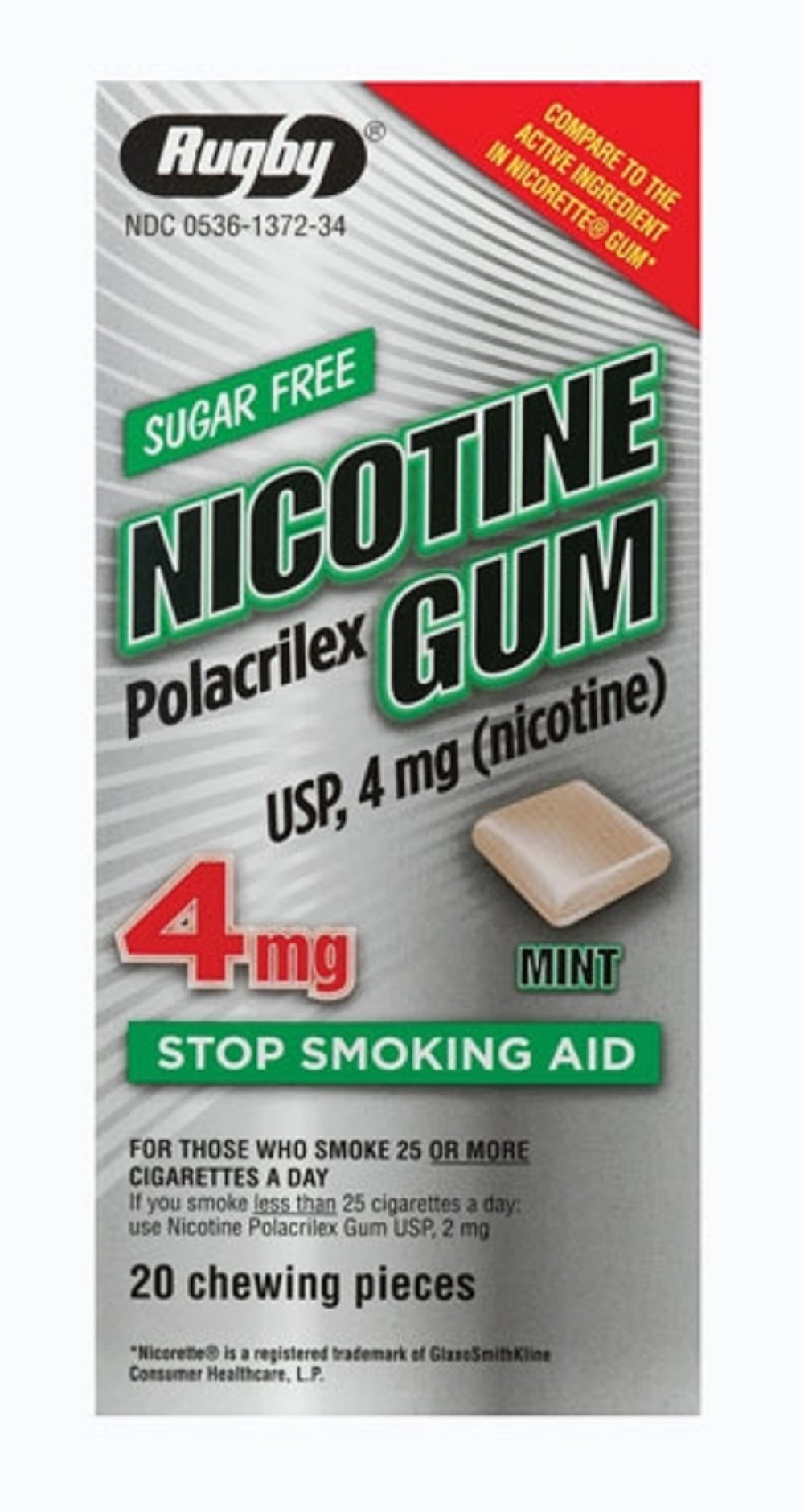 NICOTINE GUM 2MG 50CT RUGBY