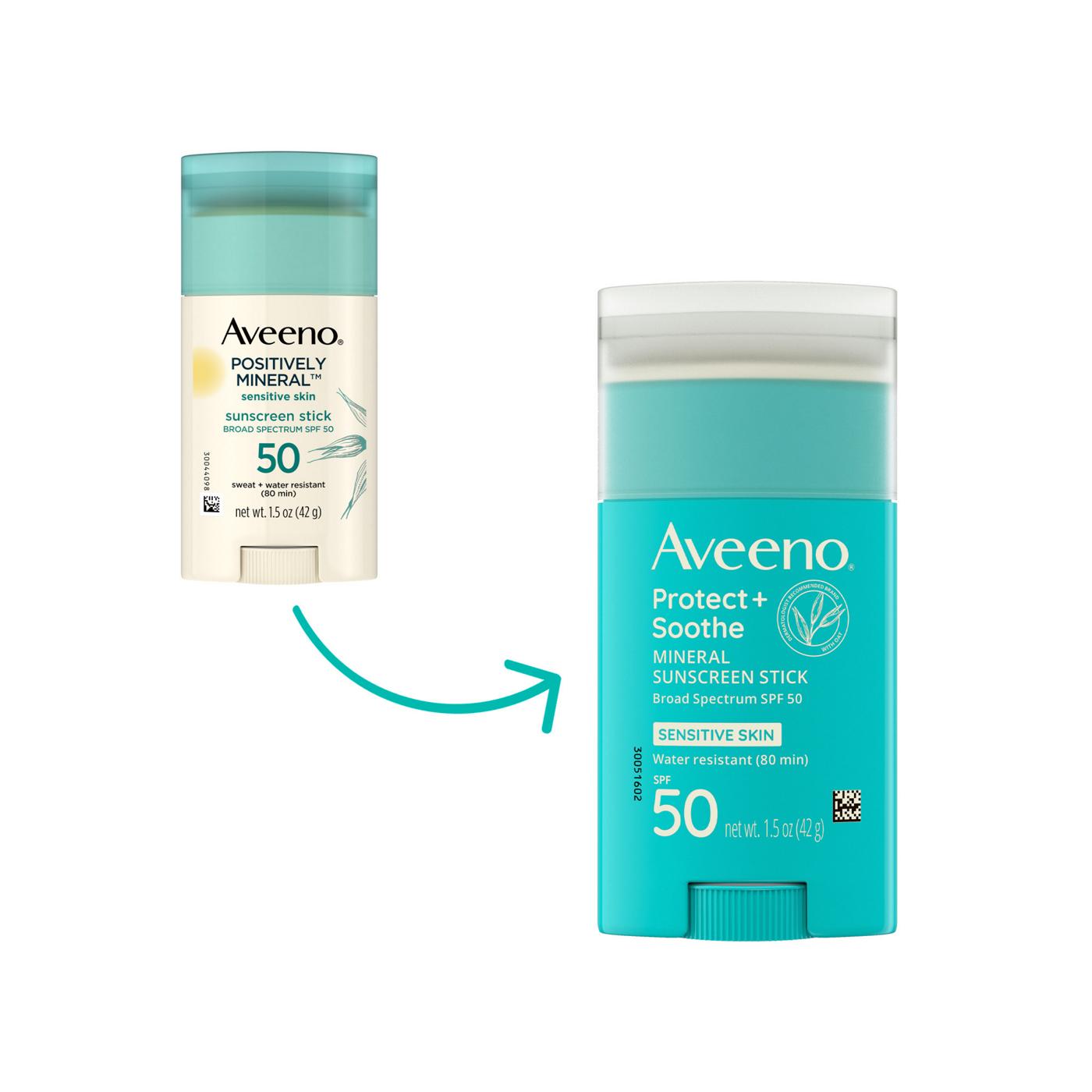 Aveeno Positively Mineral Spf#50 Sensitive Stick 1.5oz