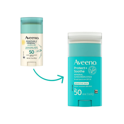 Aveeno Positively Mineral Spf#50 Sensitive Stick 1.5oz