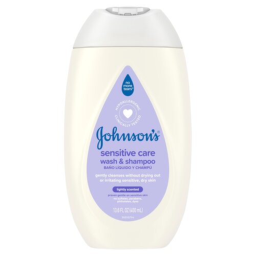 Johnsons Sensitive Care Wash & Shampoo Lightly Scented 13.6oz