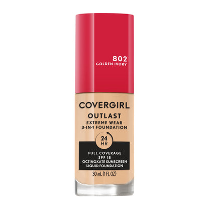 COVERGIRL Outlast Extreme Full Coverage Liquid Foundation - 802 Golden Ivory