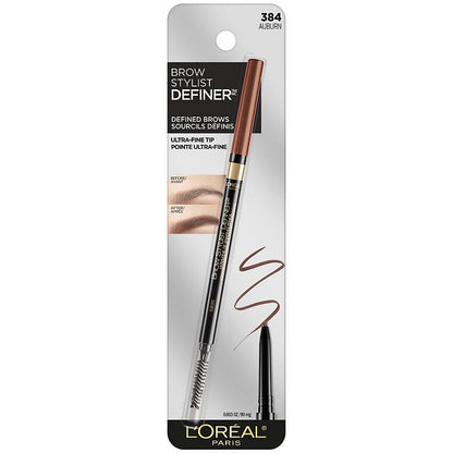 L'ORÉAL PARIS Brow Stylist Definer Waterproof Eyebrow Mechanical Pencil, 384 Auburn, 0.003 oz