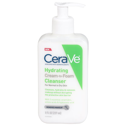 Cerave Hydrating Cleanser Cream-To-Foam Normal-Dry 3oz