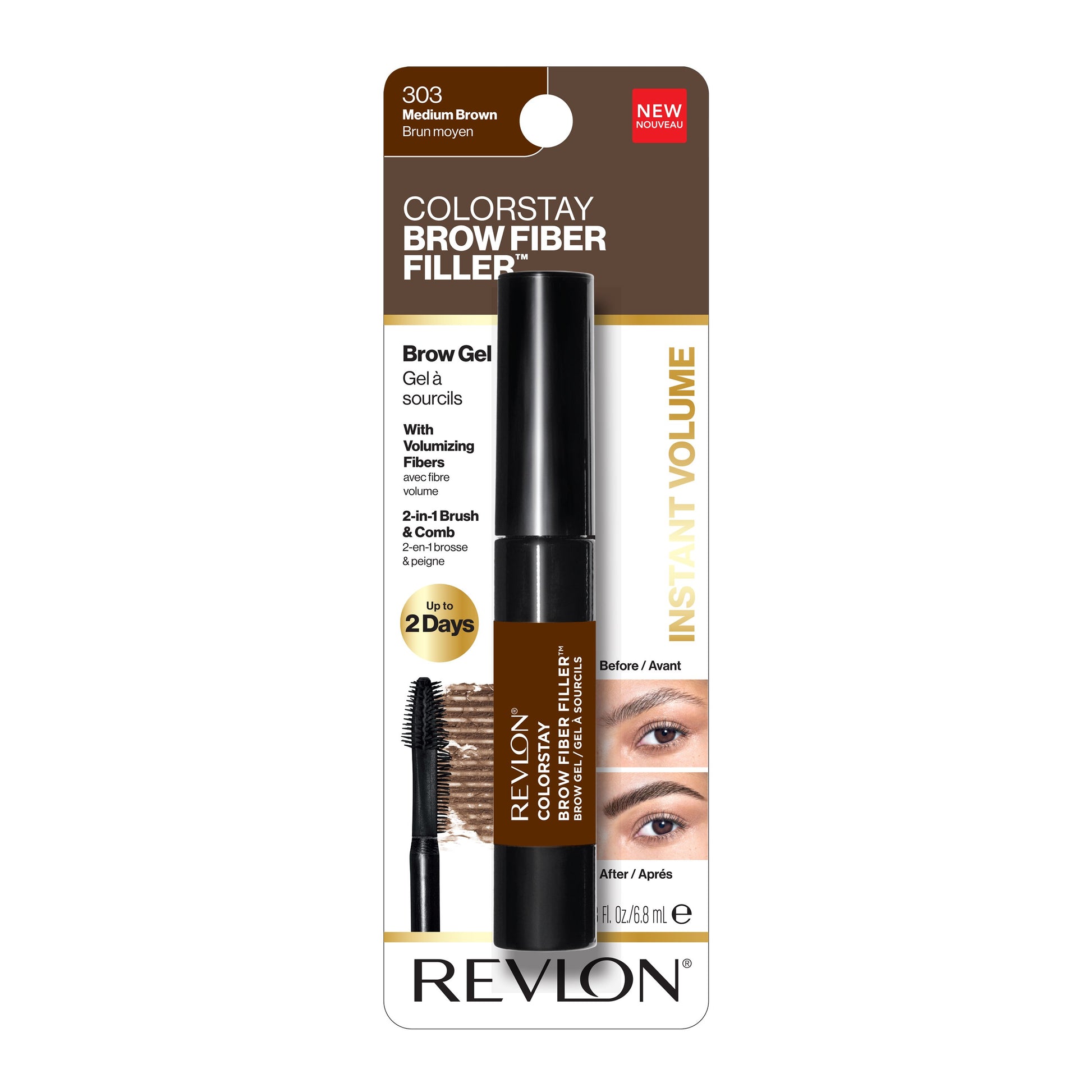 REVLON ColorStay Brow Fiber Filler - 303 Medium Brown