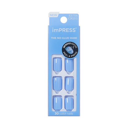 KISS imPRESS Color Press-On Fake Nails - Baby Why So Blue