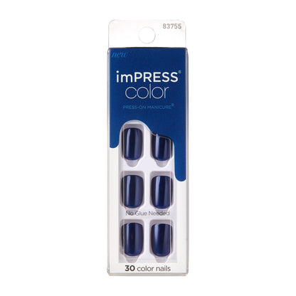 KISS imPRESS Color Press-On Fake Nails - Never Too Navy