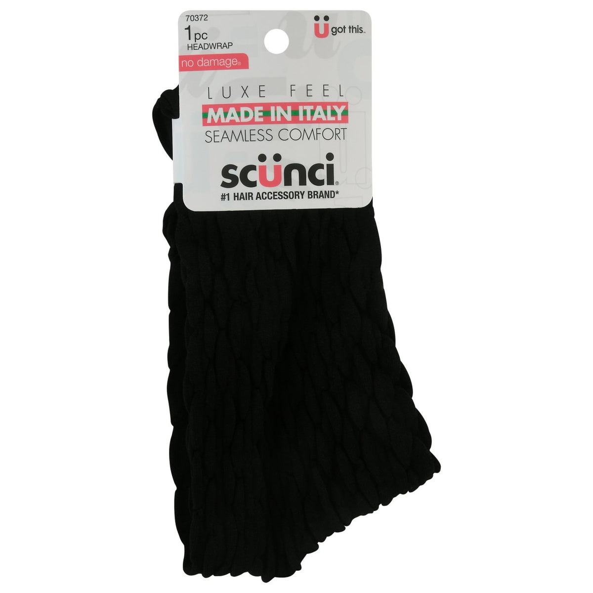 scünci Faux Leather Headwrap - Black