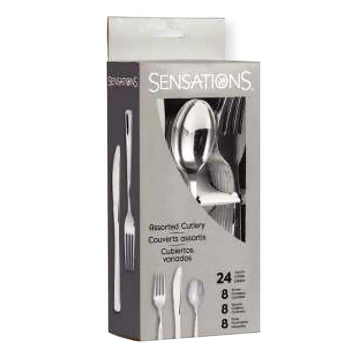 SENSATIONS Assorted Plastic Cutlery - Silver, 24 count