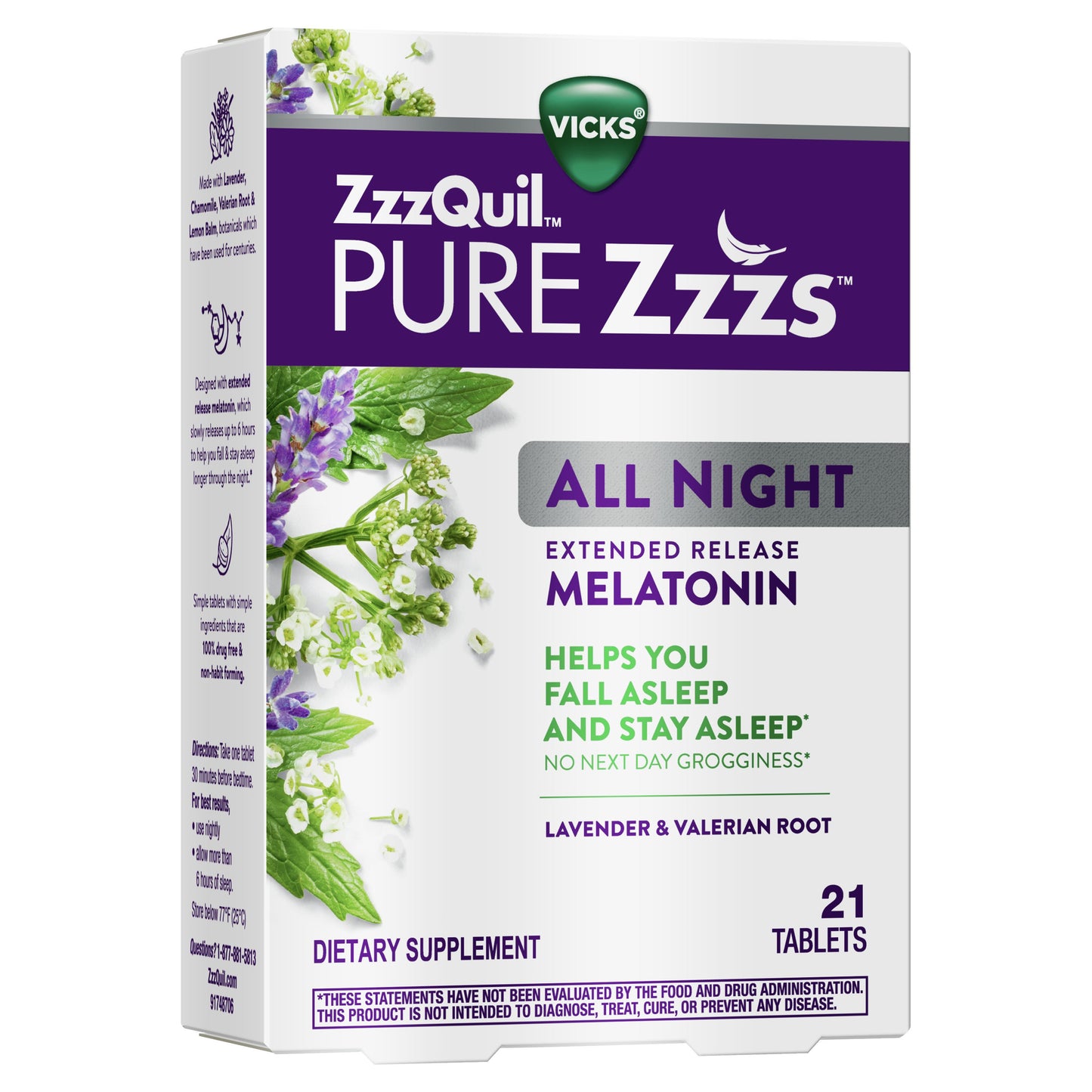 Vicks Zzzquil Pure Zzzs All Night External Release 14 Ct