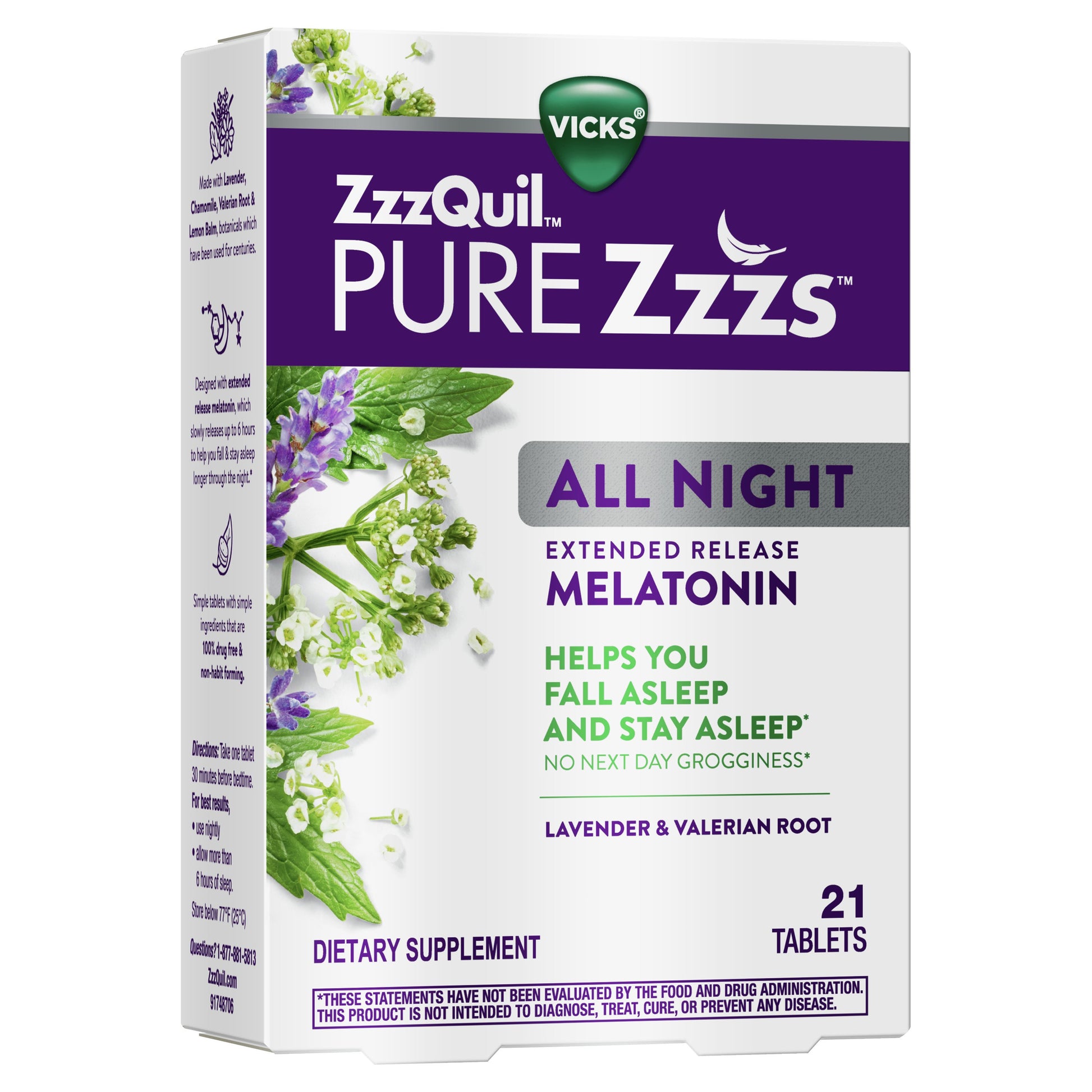 Vicks Zzzquil Pure Zzzs All Night External Release 21 Ct