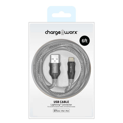 CHARGEWORX LGHTN USB CABLE 6FT