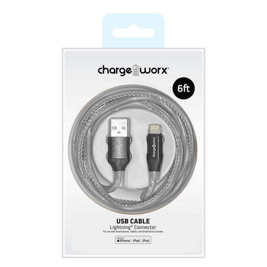 CHARGEWORX LGHTN USB CABLE 6INCH