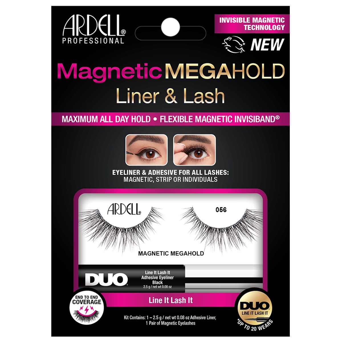 Ardell Magnetic MegaHold Liquid Liner & Lash Kit - 056 Black