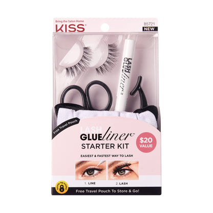 KISS Products Lash GLUEliner False Eyelashes Starter Kit - Clear - 5ct