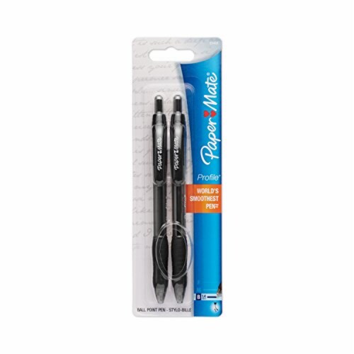 Paper Mate Profile Retractable Ballpoint Pens - Black Ink, 2 pack