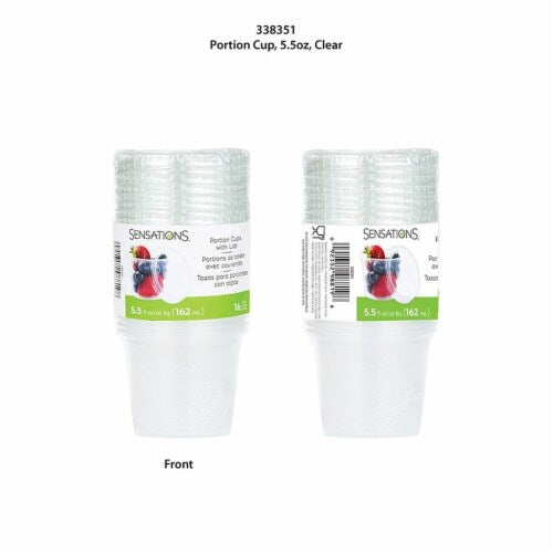 SENSATIONS 5.5 oz Portion Cups with Lids, 16 count