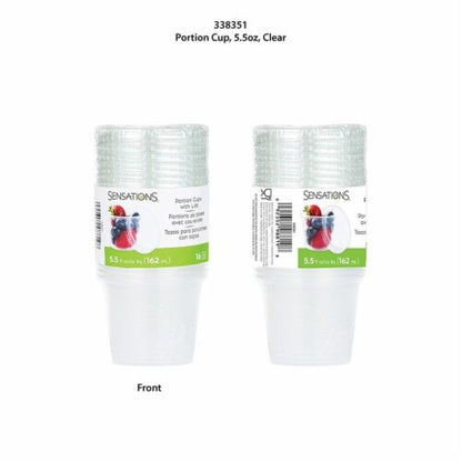 SENSATIONS 5.5 oz Portion Cups with Lids, 16 count