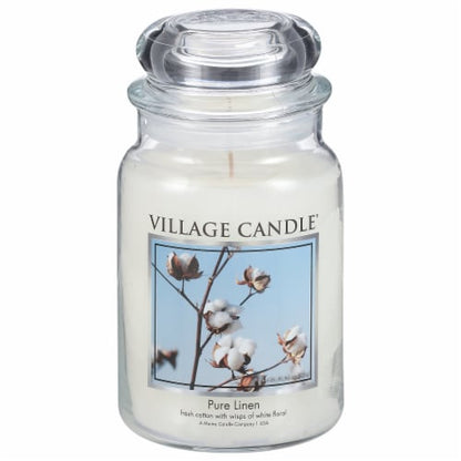 Village Candle Large Apothecary Jar Candle - Pure Linen