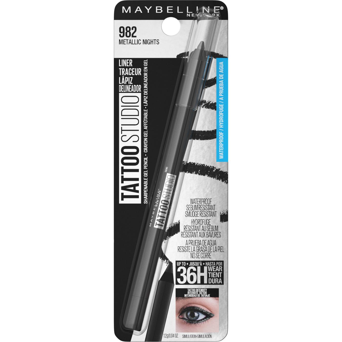 Maybelline Tattoo Studio Sharpenable Gel Pencil Waterproof Longwear Eyeliner, Lime Smash, 0.04 oz