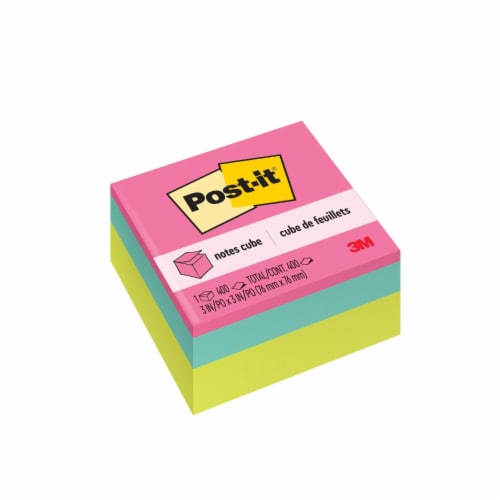 Post-it Notes Cube 3 in x 3 in - Bright Colors