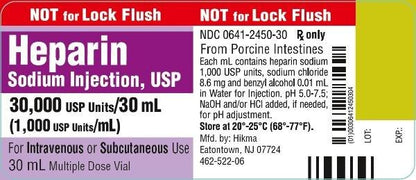 HEPARIN SOD MD 5000U/ML 25X10ML