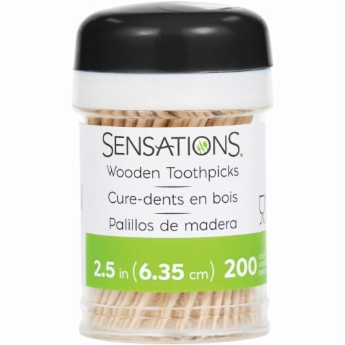 SENSATIONS Colorful Wooden Toothpicks - 2.5 Inch, 200 count