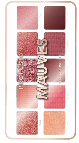 Profusion Cosmetics Eyeshadow Palette, 10 Shades, Mauves, 3.5 oz.