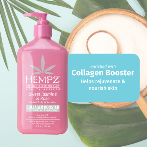 Hempz Beauty Actives Sweet Jasmine & Rose Body Lotion with Collagen Booster
