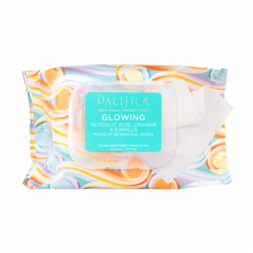 Pacifica 30419 Glowing Makeup Removing Wipes 30 ct
