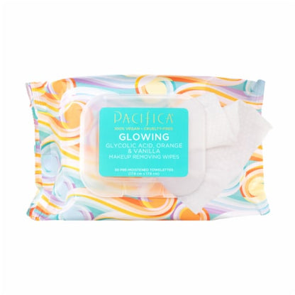 Pacifica 30419 Glowing Makeup Removing Wipes 30 ct