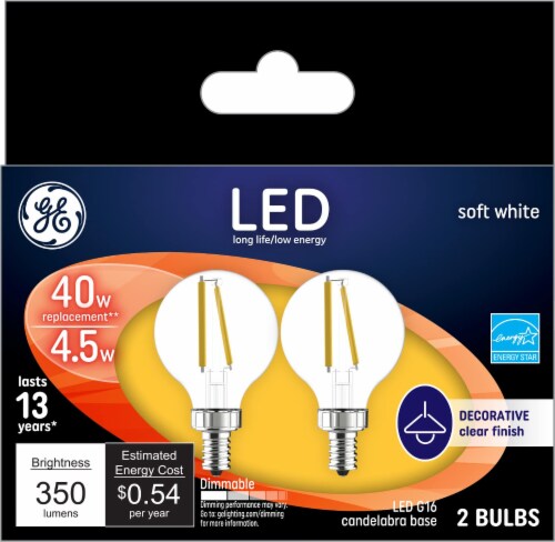GE 43050 4W Candelabra Base Bulb Nightlight (2-Pack)