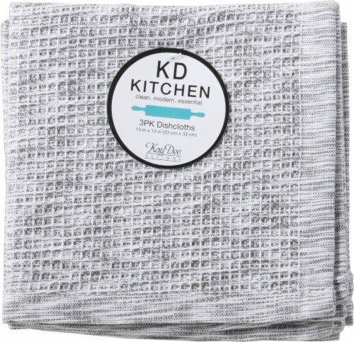 Kaydee Designs Graphite 3 Pk Dishcloths