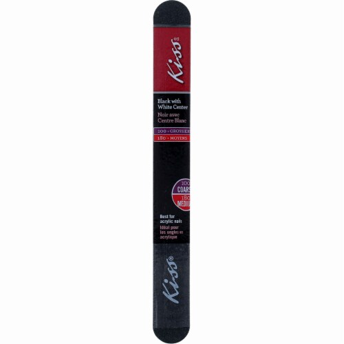 KISS Black with White Center Nail File