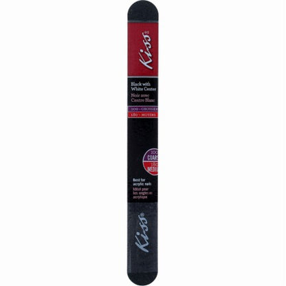 KISS Black with White Center Nail File