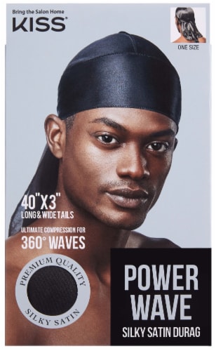 Kiss Red Durag Power Wave Silky Satin Black