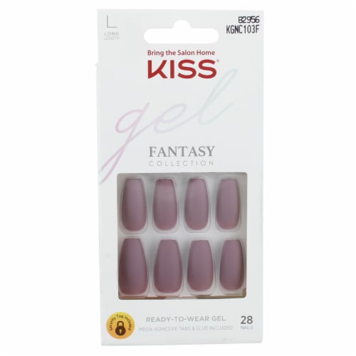 Kiss Gel Fantasy Collection 28 Count Purple Long Length