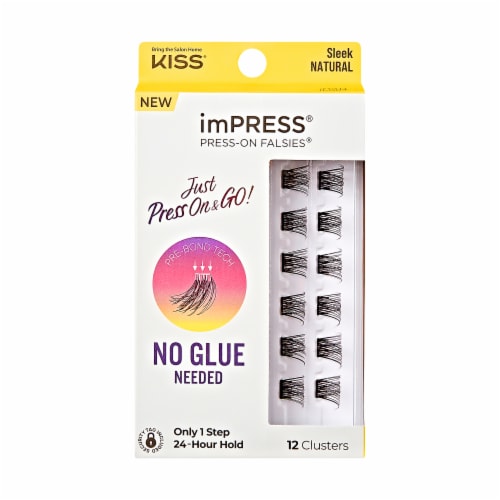 KISS imPRESS Falsies Individual Lashes With Mini Applicator - Sleek Natural, 12 count