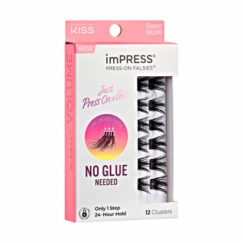 KISS imPRESS Falsies Individual Lashes With Mini Applicator - Elegant Volume, 12 count
