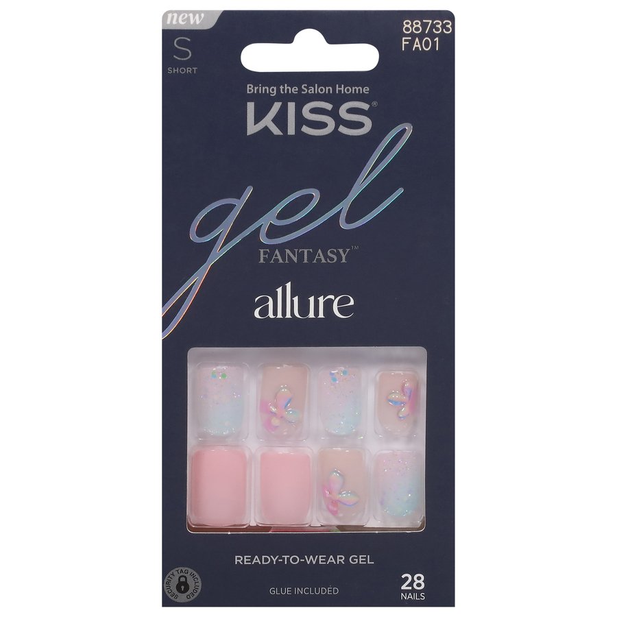 Kiss Gel Fantasy Collection 28 Count Pearl Short Length