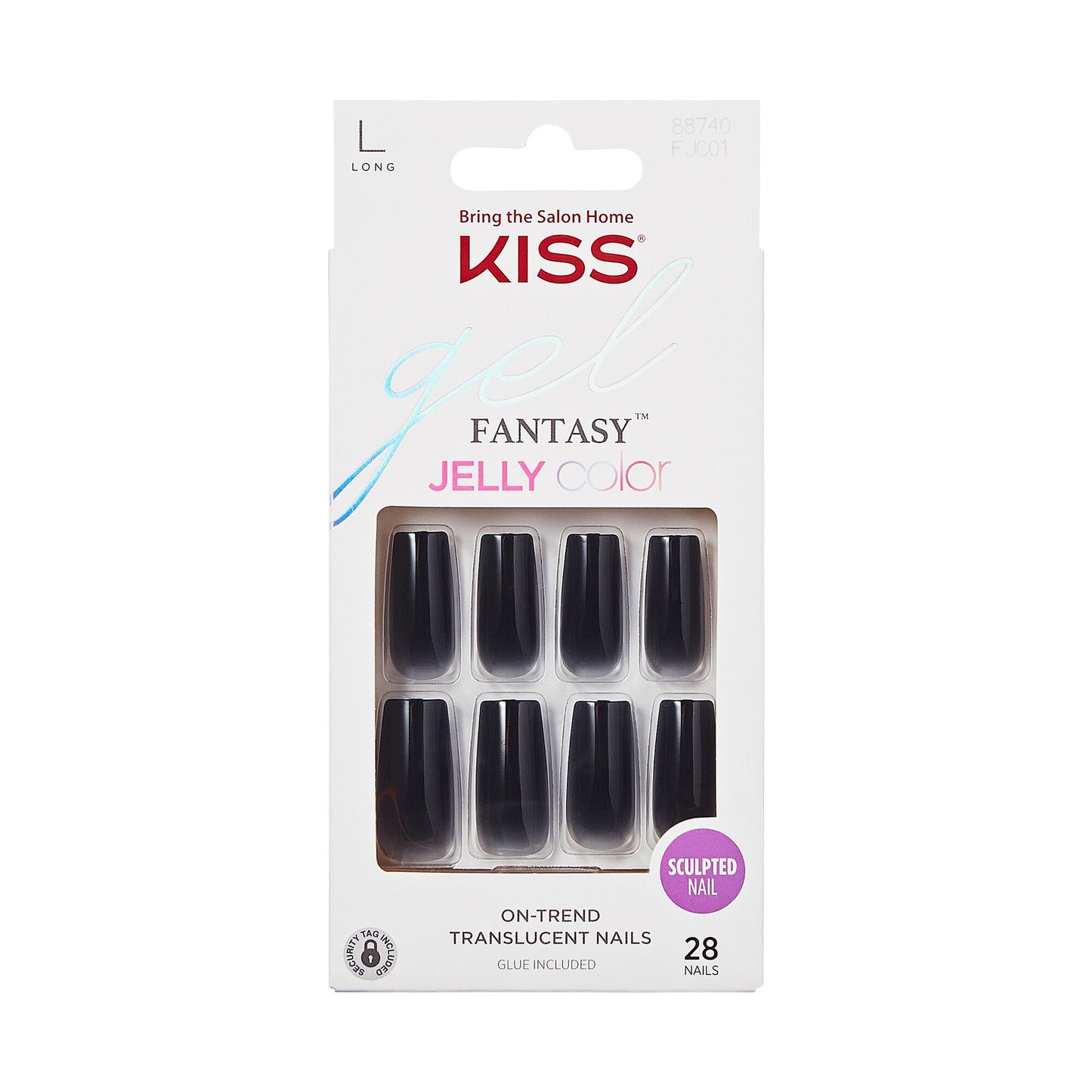 Kiss Jelly Fantasy 28 Count Dark Pink Long Length
