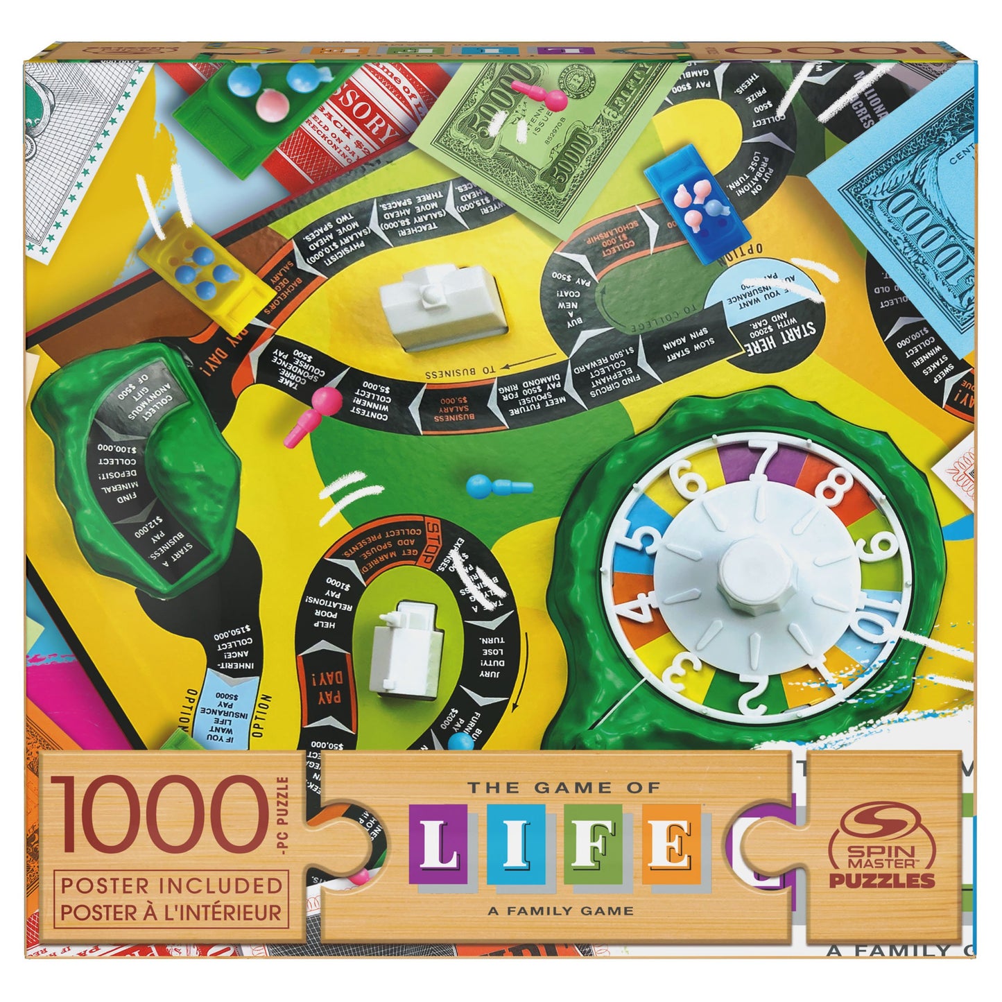 Spin Master Puzzles, Sorry! 1000-Piece Puzzle for Adults Retro Board Games Collage with Wall Decor Poster, for Families & Kids Ages 8 and up