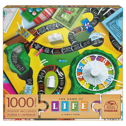 Spin Master Puzzles, Sorry! 1000-Piece Puzzle for Adults Retro Board Games Collage with Wall Decor Poster, for Families & Kids Ages 8 and up