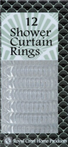 Royal Crest Shower Curtain Rings - Clear, 12 count